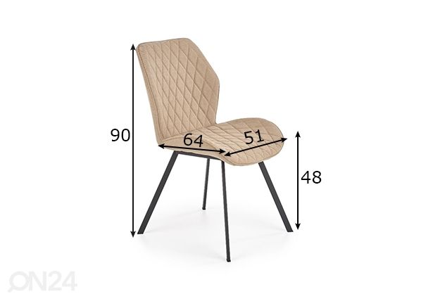 Ruokapöydän tuoli, 4 kpl mitat