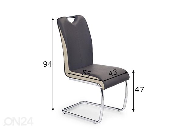 Ruokapöydän tuoli, 4 kpl mitat