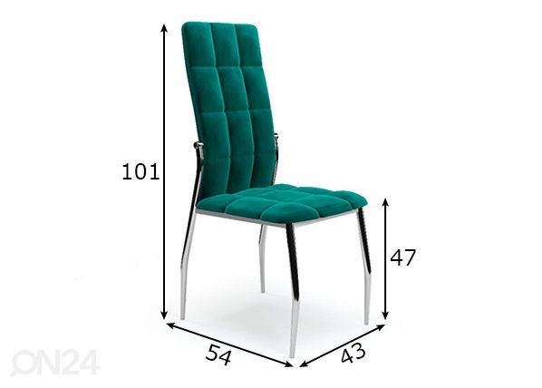Ruokapöydän tuoli, 4 kpl mitat