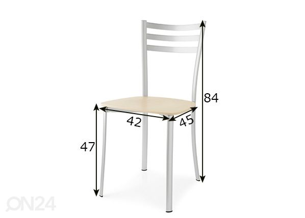 Ruokapöydän tuoli Ace, 2 kpl mitat
