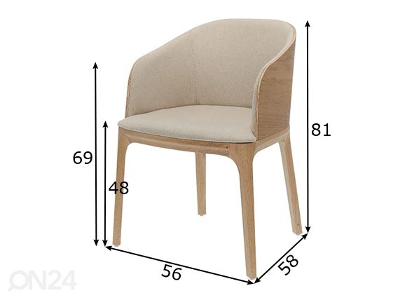 Ruokapöydän tuoli Arch mitat
