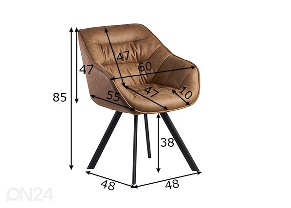 Ruokapöydän tuoli, beige mitat