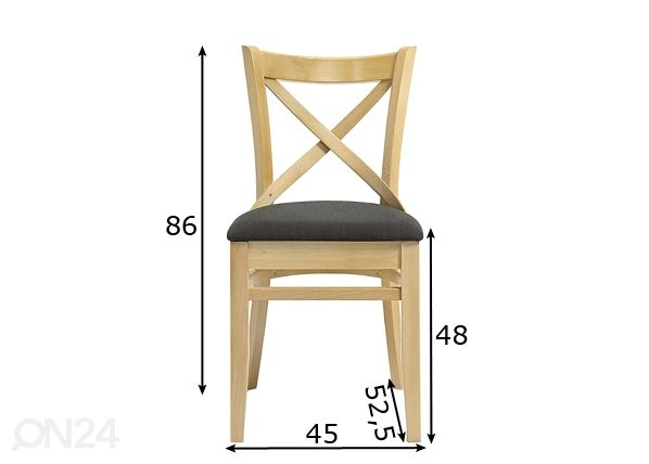 Ruokapöydän tuoli Bistro 1 mitat
