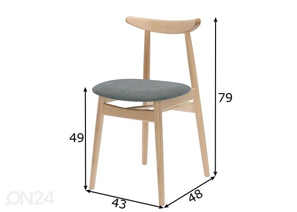 Ruokapöydän tuoli Finn mitat