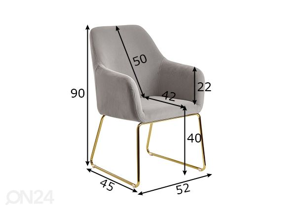 Ruokapöydän tuoli, harmaa mitat
