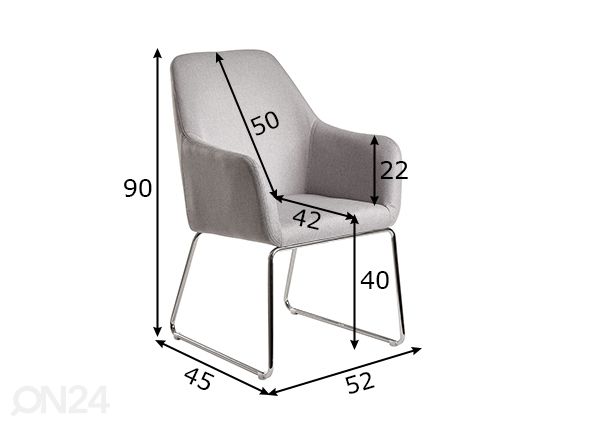 Ruokapöydän tuoli, harmaa mitat