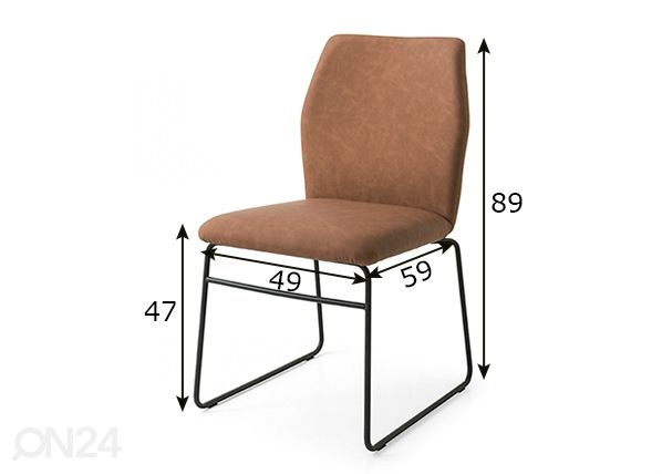 Ruokapöydän tuoli Hexa, 2 kpl mitat