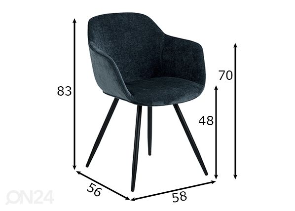 Ruokapöydän tuoli Mix mitat