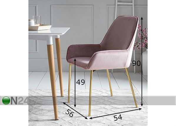 Ruokapöydän tuolit, 2 kpl mitat