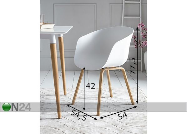 Ruokapöydän tuolit, 2 kpl mitat