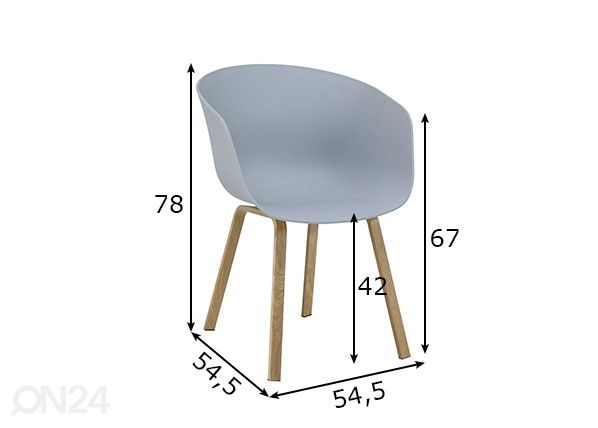 Ruokapöydän tuolit, 2 kpl mitat