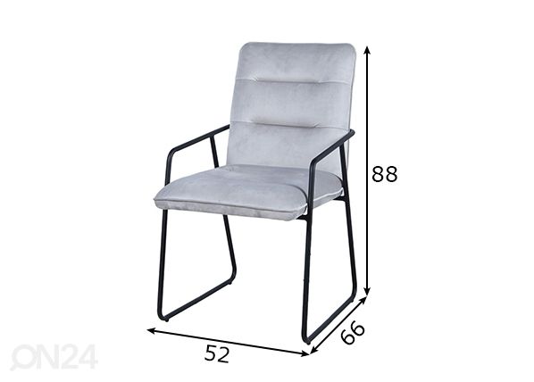 Ruokapöydän tuolit, 2 kpl mitat