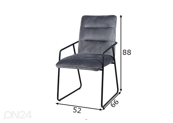 Ruokapöydän tuolit, 2 kpl mitat