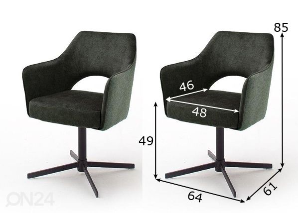 Ruokapöydän tuolit, 2 kpl mitat