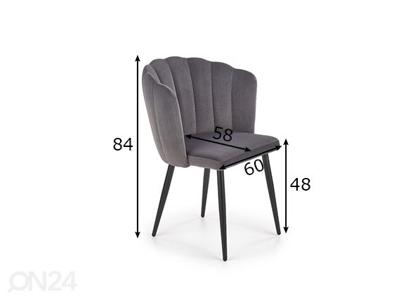 Ruokapöydän tuolit, 2 kpl mitat