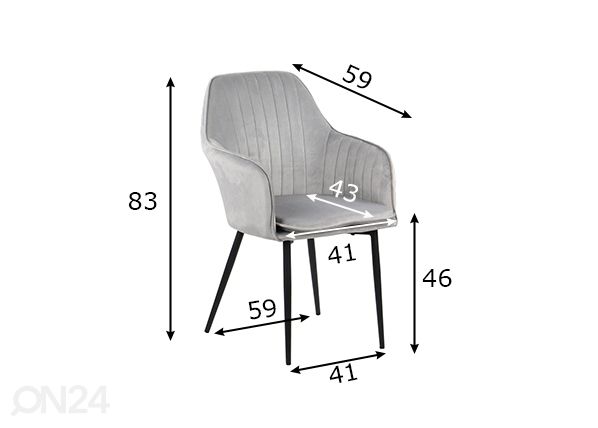Ruokapöydän tuolit 2 kpl mitat