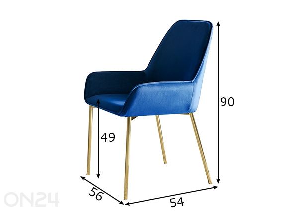 Ruokapöydän tuolit, 2 kpl mitat