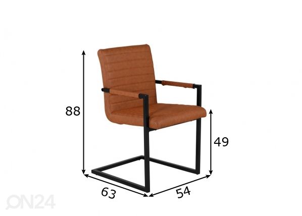 Ruokapöydän tuolit Art, 2 kpl mitat