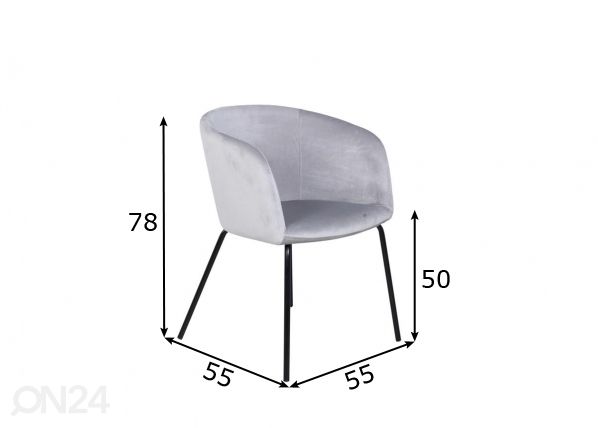Ruokapöydän tuolit Berit, 2 kpl mitat