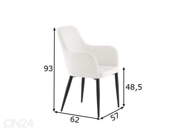 Ruokapöydän tuolit Comfort, 2 kpl mitat