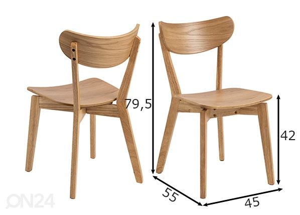 Ruokapöydän tuolit Concord, 2 kpl mitat
