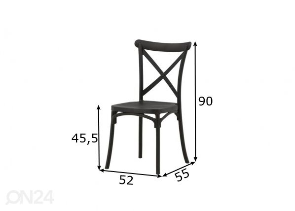 Ruokapöydän tuolit Crosett, 2 kpl mitat