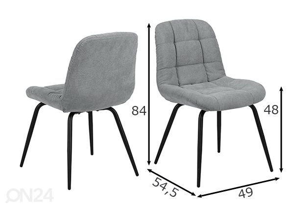 Ruokapöydän tuolit Katja, 2 kpl mitat