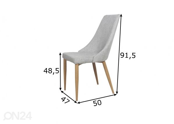 Ruokapöydän tuolit Leone, 2 kpl mitat