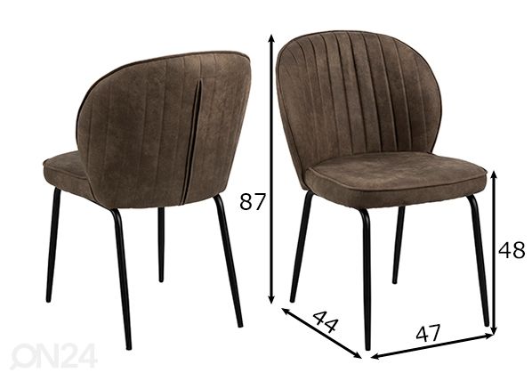 Ruokapöydän tuolit Leyla, 2 kpl mitat