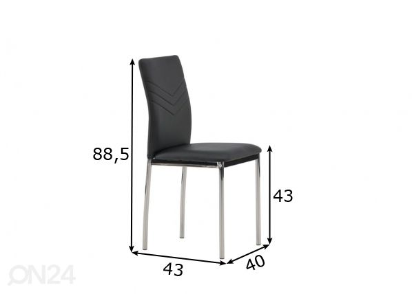 Ruokapöydän tuolit Lily, 2 kpl mitat
