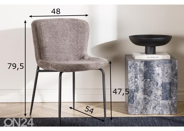 Ruokapöydän tuolit Modesto, 2 kpl mitat