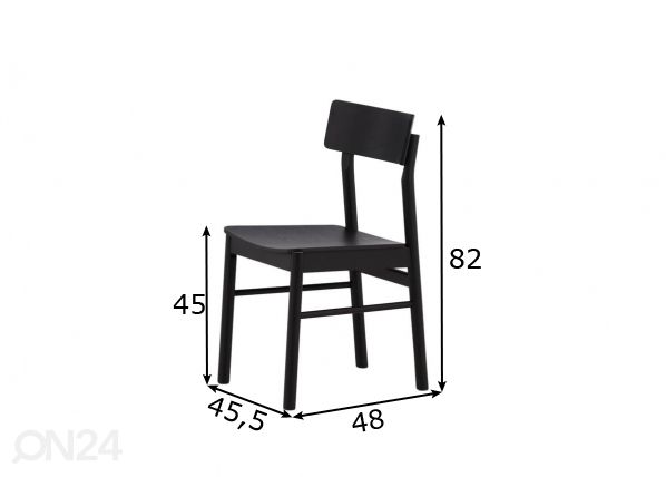 Ruokapöydän tuolit Montros, 2 kpl mitat