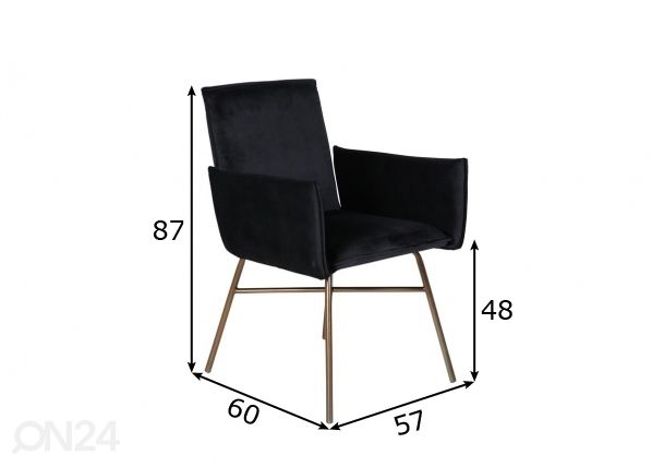 Ruokapöydän tuolit Petra, 2 kpl mitat