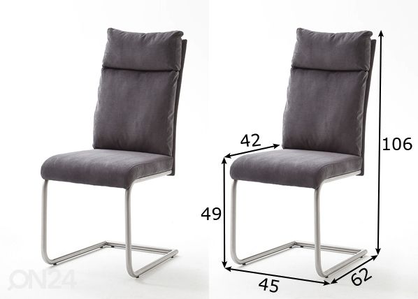 Ruokapöydän tuolit Pia, 2 kpl mitat