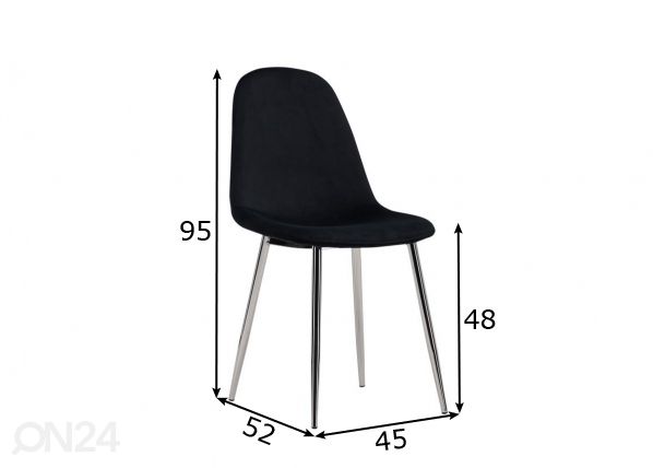 Ruokapöydän tuolit Polar, 2 kpl mitat