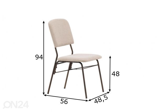 Ruokapöydän tuolit Seda, 2 kpl mitat
