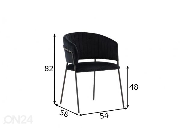 Ruokapöydän tuolit, Selma, 2 kpl mitat