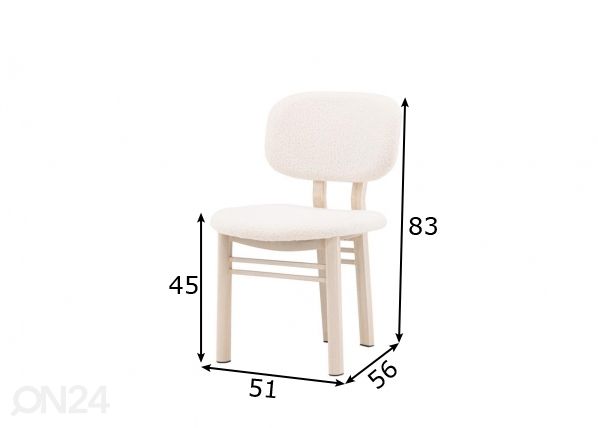 Ruokapöydän tuolit Sia, 2 kpl mitat