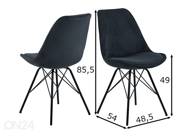 Ruokapöydän tuolit Sid, 2 kpl mitat