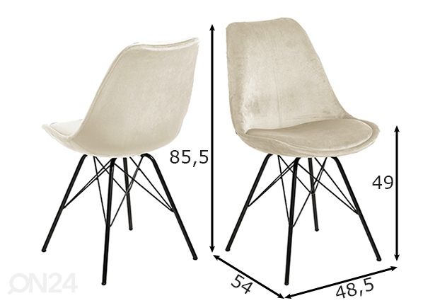 Ruokapöydän tuolit Sid, 2 kpl mitat