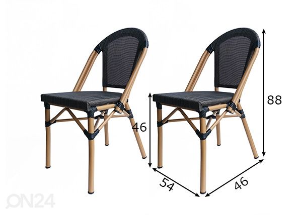Ruokapöydän tuolit Sit, 2 kpl mitat