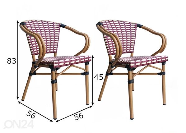 Ruokapöydän tuolit Sit, 2 kpl mitat