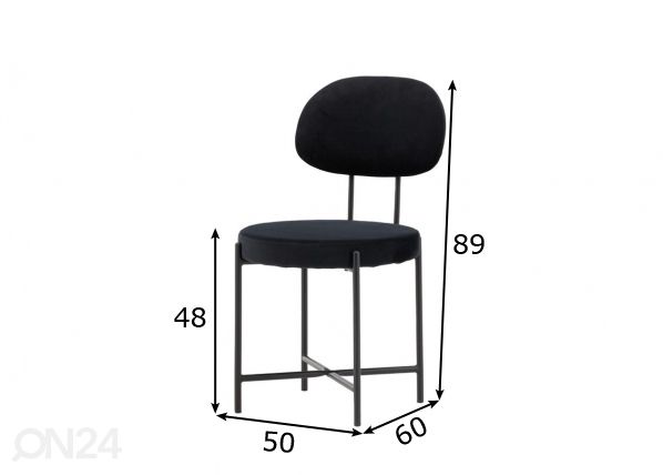 Ruokapöydän tuolit Stella, 2 kpl mitat