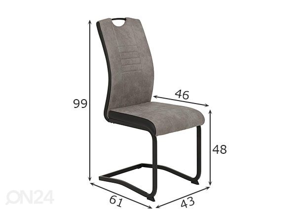 Ruokapöydän tuolit Tabea 4 kpl, vintage harmaa/ musta mitat