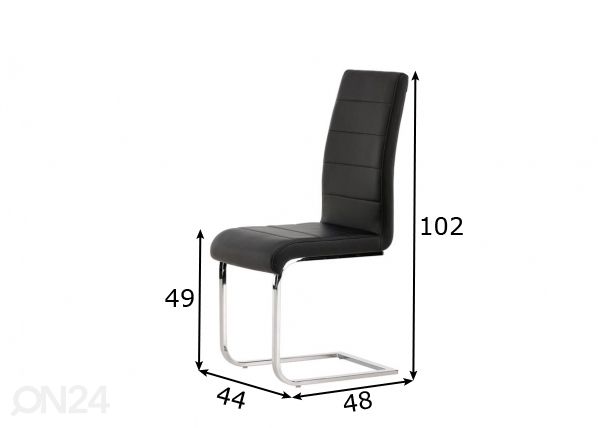 Ruokapöydän tuolit Tempo, 2 kpl mitat