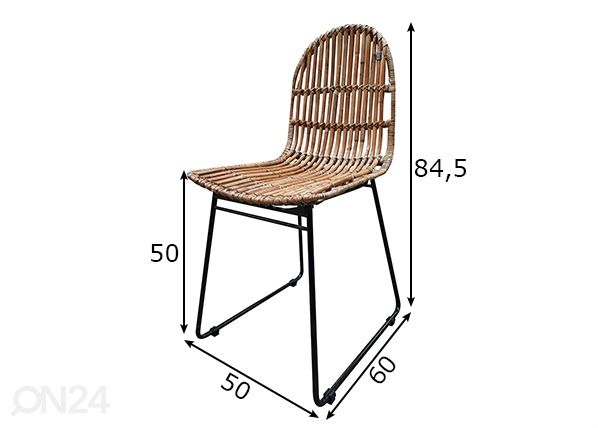 Ruokapöydän tuolit Tom Tailor, 2 kpl mitat