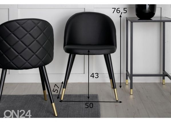 Ruokapöydän tuolit Velvet, 2 kpl mitat