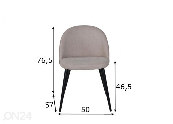 Ruokapöydän tuolit Velvet, 2 kpl mitat