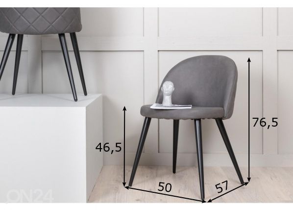 Ruokapöydän tuolit Velvet, 2 kpl mitat