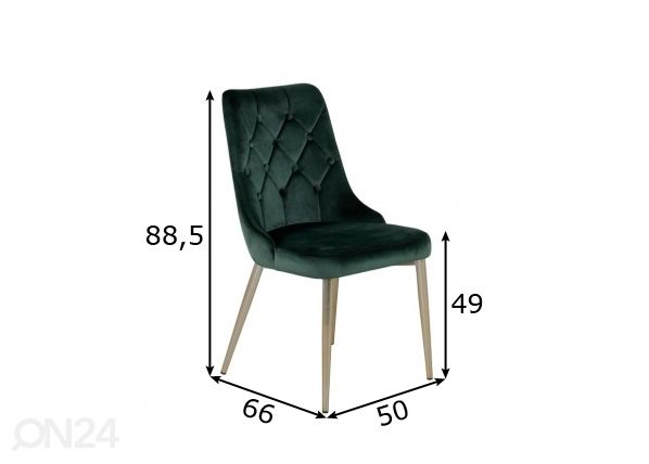 Ruokapöydän tuolit Velvet Deluxe, 2 kpl mitat